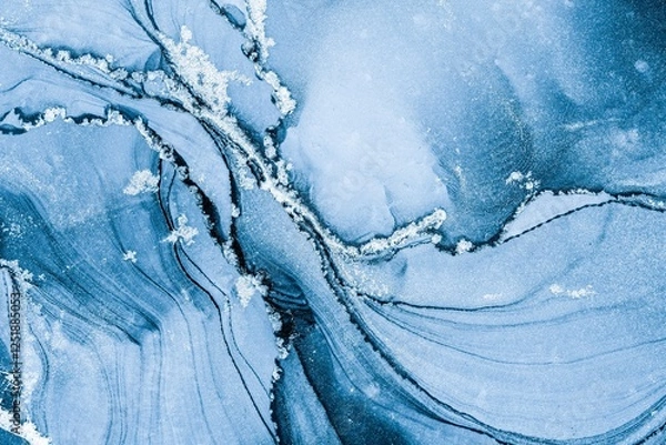 Fototapeta Original artwork photo of marble ink abstract art. High resolution photograph from exemplary original painting. Abstract painting was painted on HQ paper texture to create smooth marbling pattern.