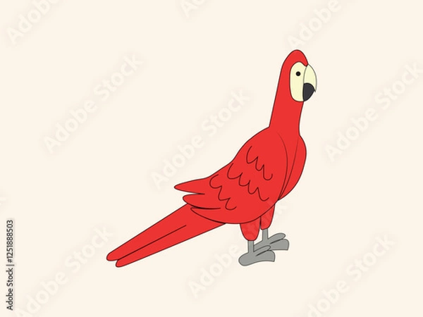 Fototapeta colorful parrot flat design vector illustration