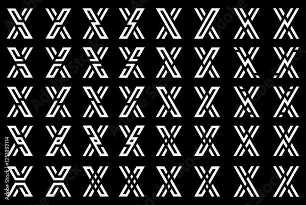 Fototapeta collection abstract letter x logo design. modern logotype x design with white color. vector illustration