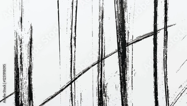 Fototapeta Grunge texture. Monochrome texture. Grunge black and white pattern. Brush strokes. Scratches Strokes. Abstract background.