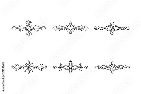 Obraz Set of graphics-ornament line art