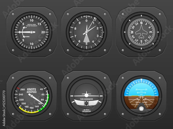 Fototapeta Deska rozdzielcza samolotu
