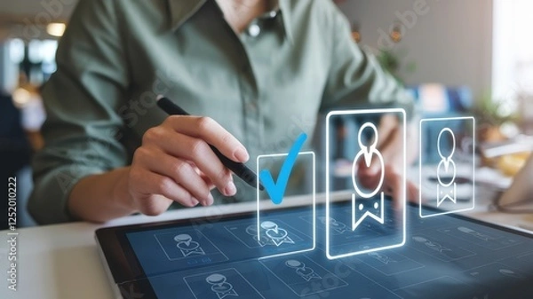 Fototapeta Digital Human Resource Management: Streamlining Employee Evaluation and Selection