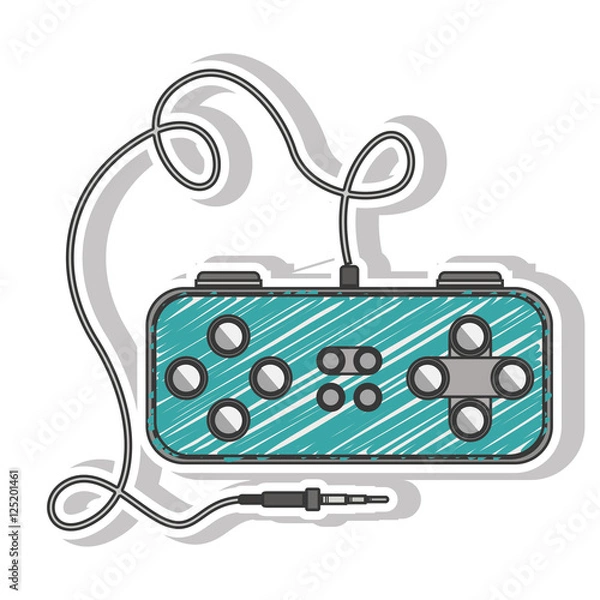Fototapeta blue striped remote control games with rectangle form vector illustration