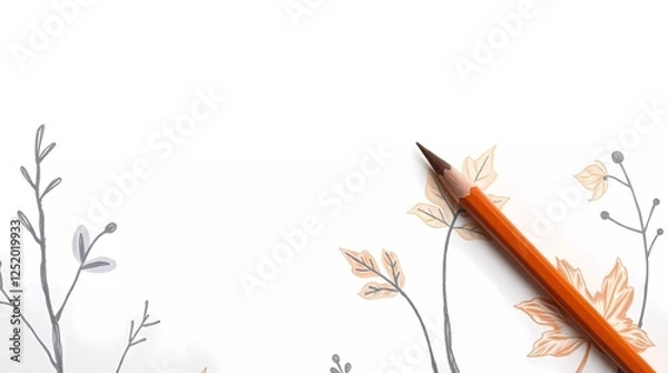 Obraz pencil drawing on white background