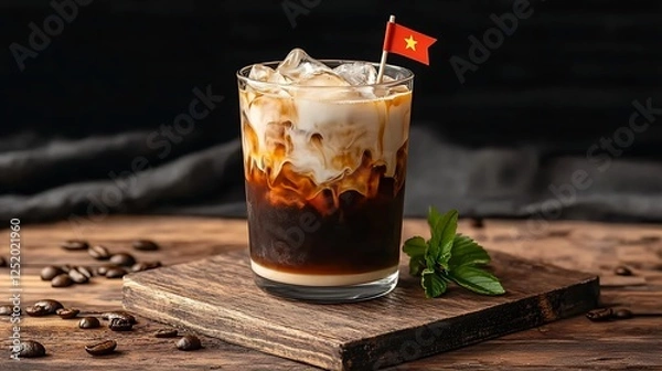 Obraz Vietnamese Iced Coffee Minimalist Presentation