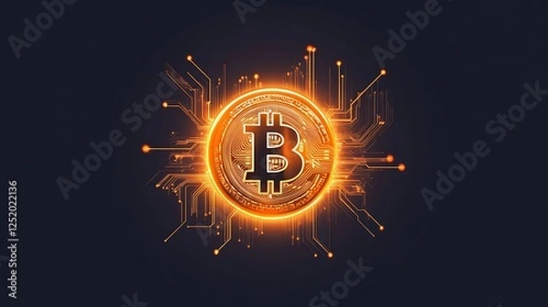 Fototapeta Digital Bitcoin Mining Concept