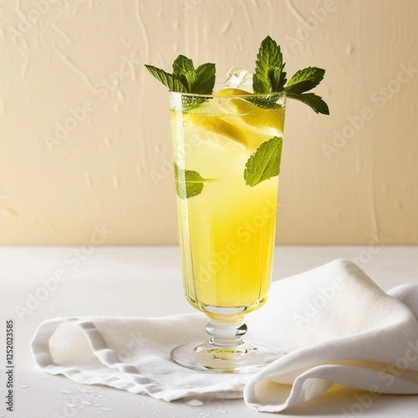 Obraz cocktail with lime and mint