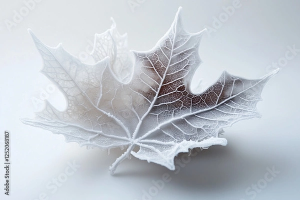 Obraz frozen leaf on black background