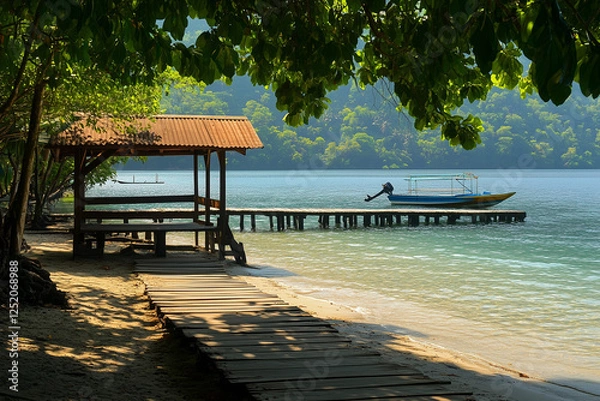 Obraz wooden pier on the beach