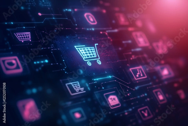 Obraz blue circuit board