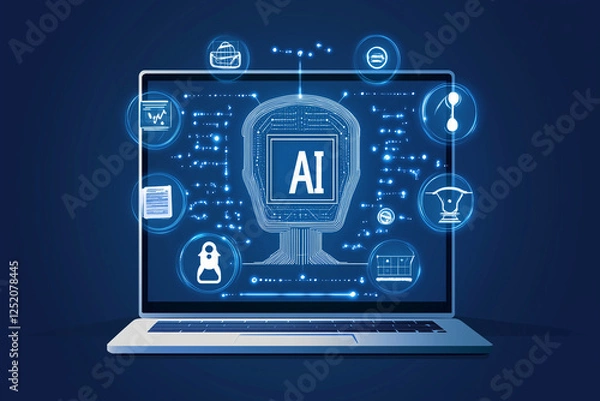 Obraz laptop with world map