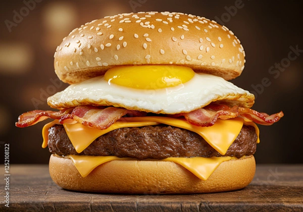 Fototapeta X-Egg com Ovo Perfeito, Queijo Derretido e Bacon Crocante