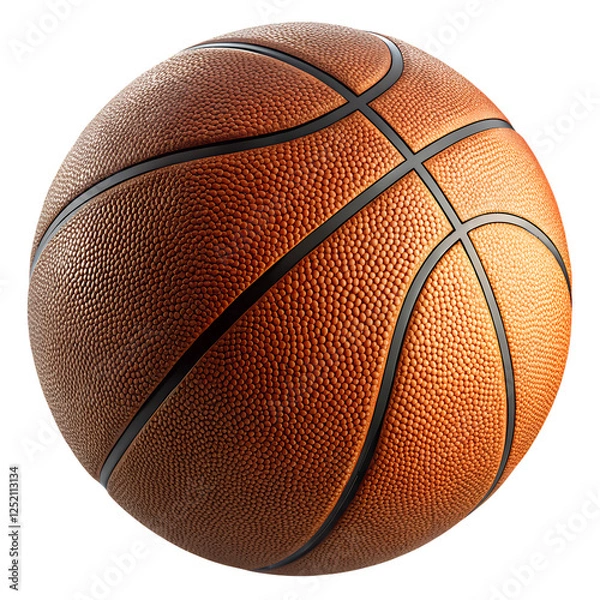 Obraz Realistic Basketball with Textured Surface Transparent Background