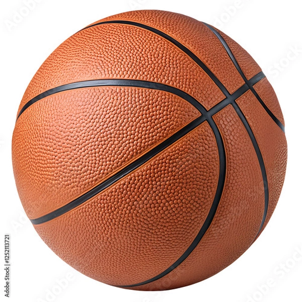 Obraz Realistic Basketball with Textured Surface Transparent Background