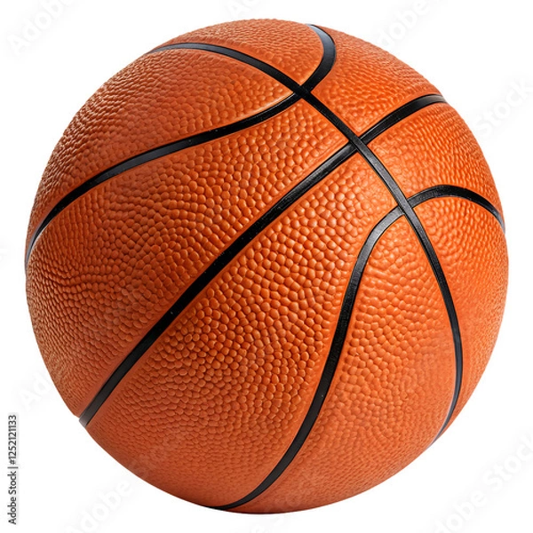 Obraz Realistic Basketball with Textured Surface Transparent Background