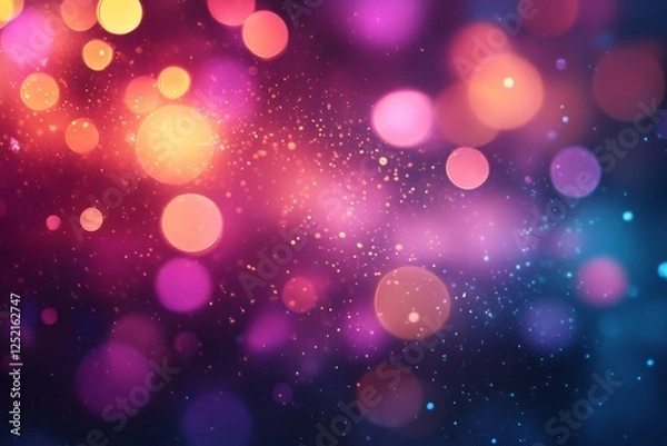 Fototapeta Colorful bokeh light effect in a festive atmosphere