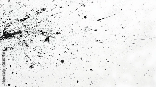 Fototapeta Abstract ink splatter on white background. Possible use graphic design, textures, backgrounds