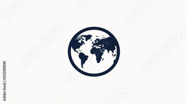 Fototapeta Simple world map graphic, clean design, global icon, presentation use