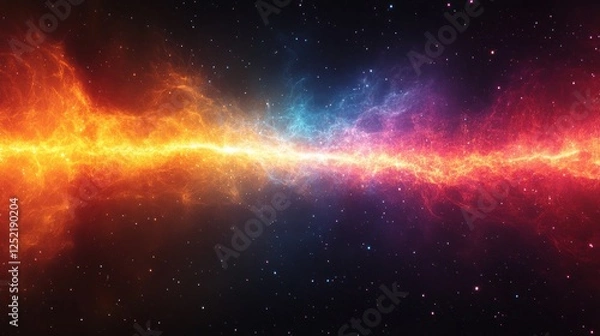 Fototapeta Cosmic fire and ice clash in space; energy, background