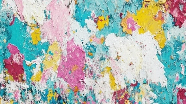 Fototapeta Abstract Colorful Impasto Painting: A Textured Masterpiece