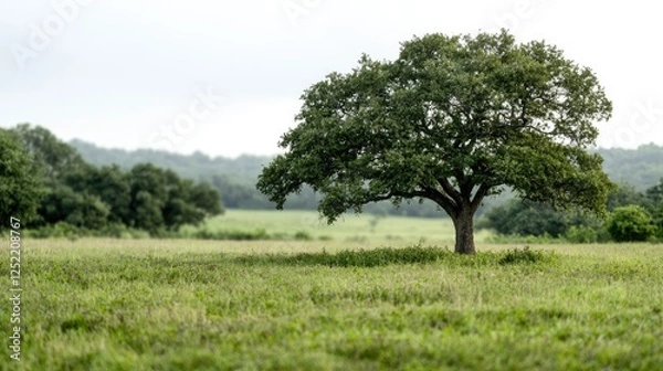 Obraz Solitary tree in a grassy field