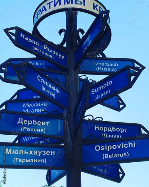 Obraz direction signs on a pole