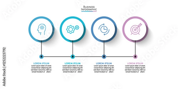 Obraz Business data visualization. timeline infographic icons designed for abstract background template milestone element modern diagram process technology digital marketing data presentation chart Vector
