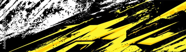 Fototapeta Abstract Car decal design vector. Graphic abstract stripe racing background kit designs for wrap vehicle, race car, rally, adventure and livery