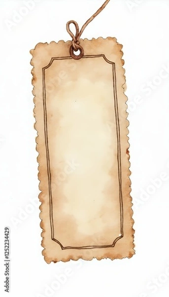 Fototapeta scrapbooking textured design watercolour free color beige draw element atic hand sign ticket object pattern hand decoration print drawn entry single cutout white paper backdrop ticket paper blank