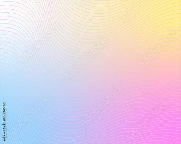 Obraz Pastel tint gradient background with wavy lines texture