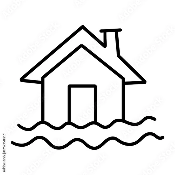 Obraz flood disaster icon illustration