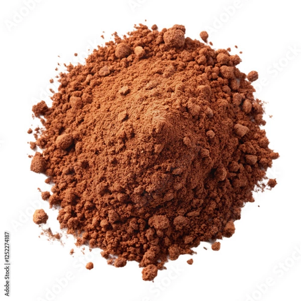 Fototapeta Pile of Cocoa Powder Isolated on White Background, Top View