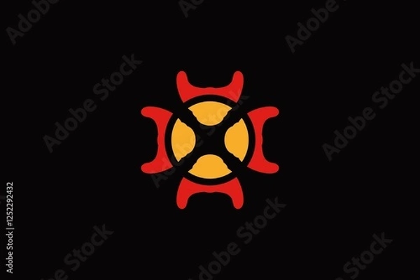 Obraz vector illustration of a burning devil