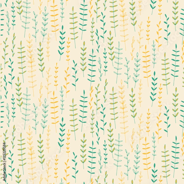 Obraz Seamless pattern with flowers and leafs