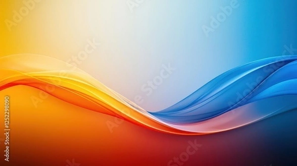 Fototapeta Abstract Wave Design With Orange And Blue Colors