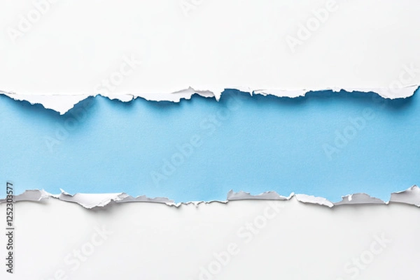 Obraz Torn Paper with Blue Teal Background: Creative Design Concept