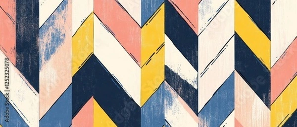 Fototapeta Colorful chevron pattern with vibrant hues creating a modern, artistic background design