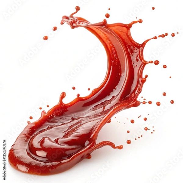 Fototapeta red liquid splash isolated on white