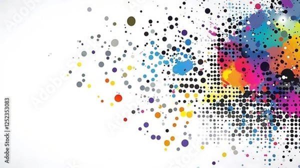 Obraz Abstract Colorful Dots And Splashes Design