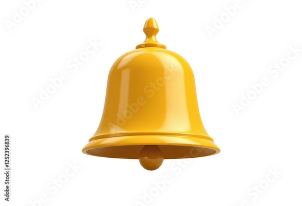 Fototapeta Golden Bell Suspended in MidAir Against a Transparent Background: Vivid Contrast in Color Harmony. A golden bell on a transparent background.