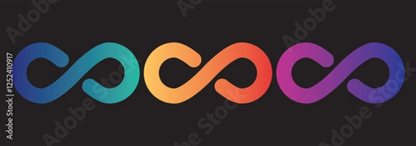 Fototapeta Infinity shape icon set endless vector illustration