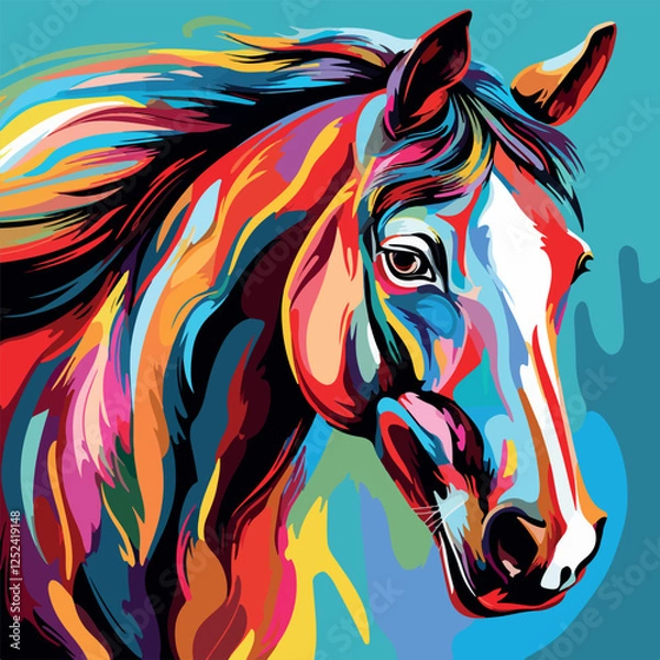Obraz Colorful horse pop art vector illustration