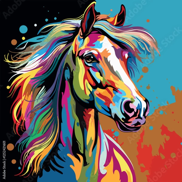Obraz Colorful horse pop art vector illustration