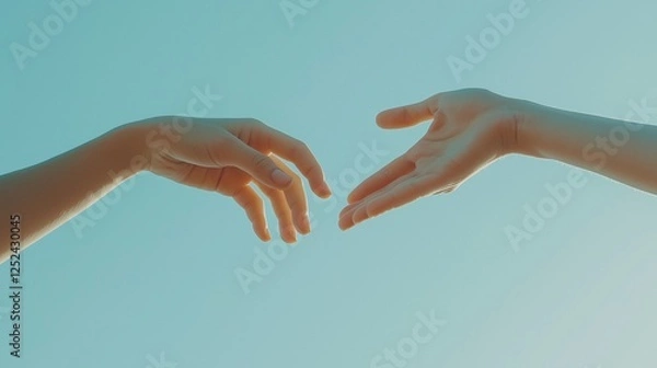 Obraz hands connect between two people