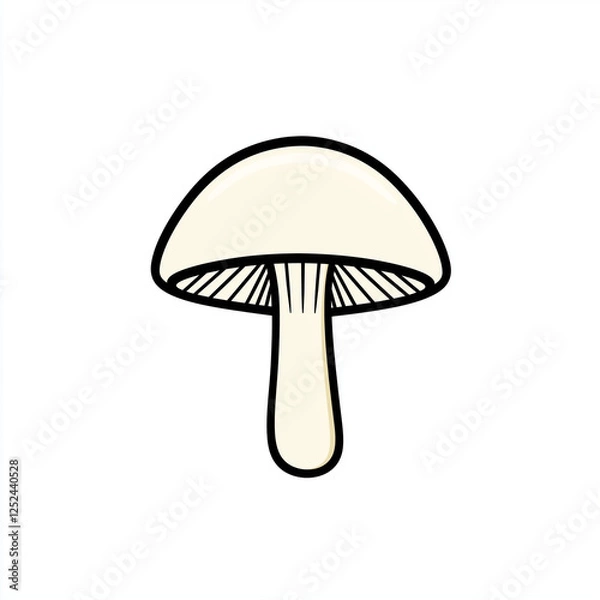 Obraz A colorful vector design of a mushroom cap, with a bright and bold gradient color scheme, making the mushroom appear vibrant and eye-catching.
