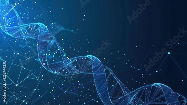 Fototapeta DNA helix digital model, science background, research