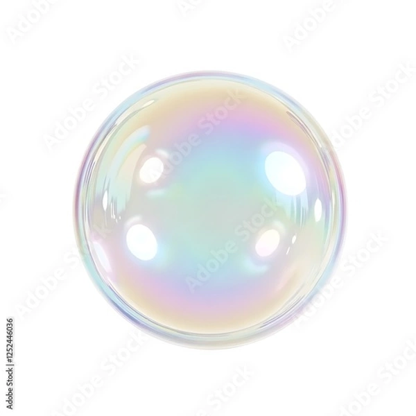 Fototapeta Iridescent Soap Bubble Close up Macro Shot Abstract Background Pastel Colors Shimmering Orb Airy