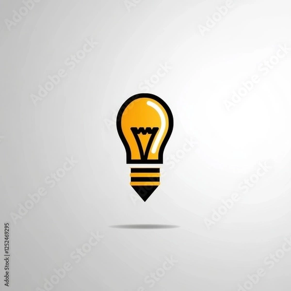 Fototapeta Creative light bulb pencil icon representing innovative ideas and artistic expression in vector style