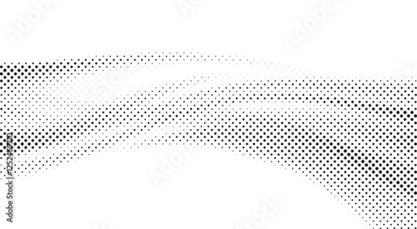 Fototapeta Halftone Wave Background. Black Dot Vector Design.